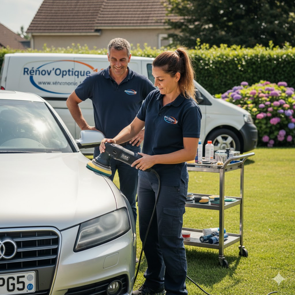 Phare de voiture rénové